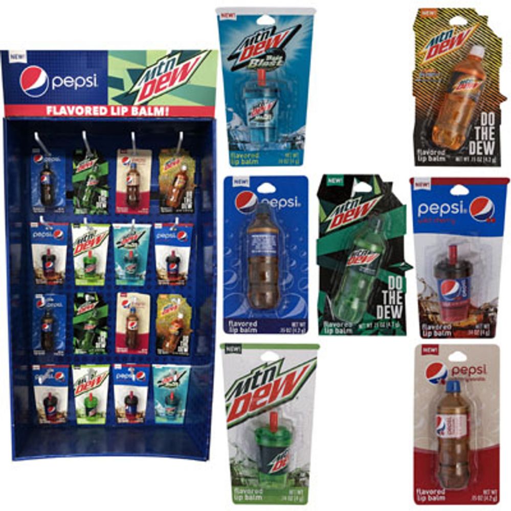 Wholesale Footwear Lip Balm Pepsi Products Flavored  7 Assorted Half Power Panel