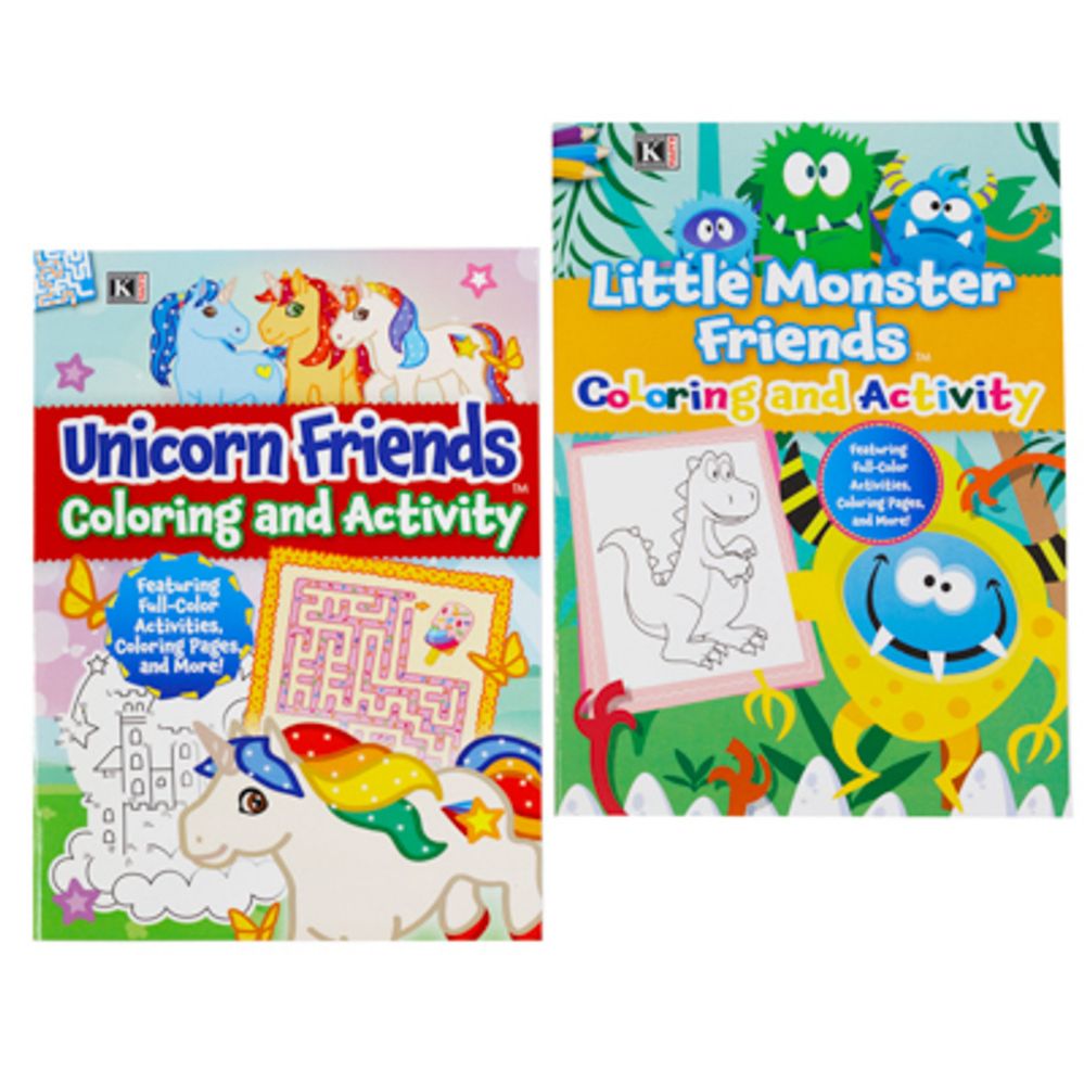 Wholesale Footwear Coloring/activity Books Unicorn World And Mini Monsters 80pg Pdq