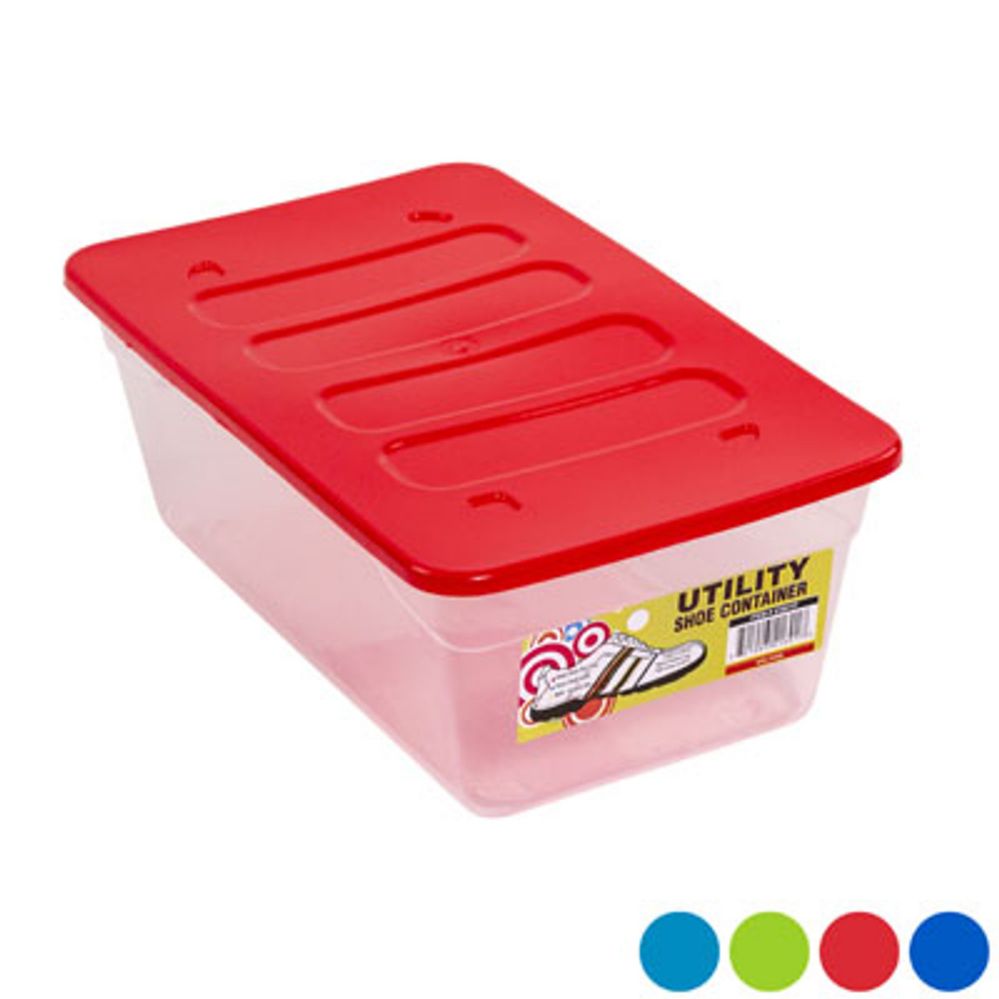 Wholesale Footwear Shoe Box 13 X 7.75 X 4.5 6 Qtclear Bottom/ 4 Color Lids In Pdq #prime Shoe Box