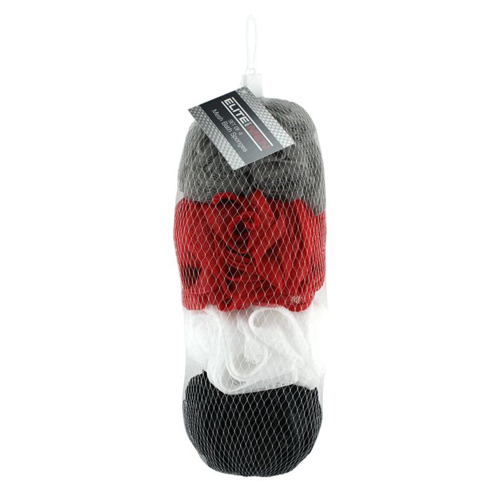 Wholesale Footwear 4pc Men's Mesh Sponge In Net Bag