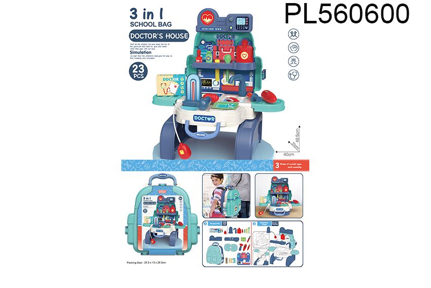Wholesale Footwear 8113bp Doctor Set Toy Backpack