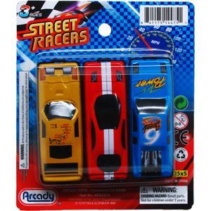 Wholesale Footwear 3pc 2.75" Assrt DiE-Cast Car Set In Pegable Window Box