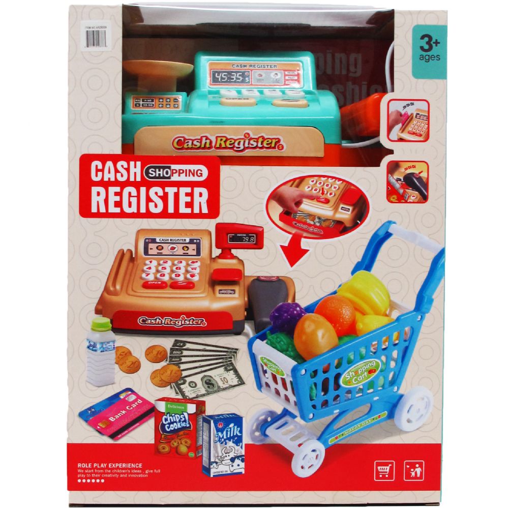 Wholesale Footwear 31 Pc B/o Cash Register W/ 9.5" Cart In Box, 2 Assrt