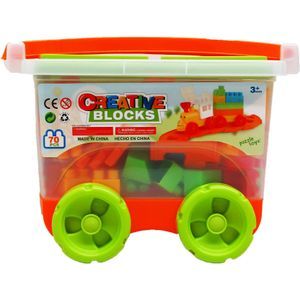 Wholesale Footwear 70pc Assrt Color Blocks In 9.75" Plastic Container, 3asst