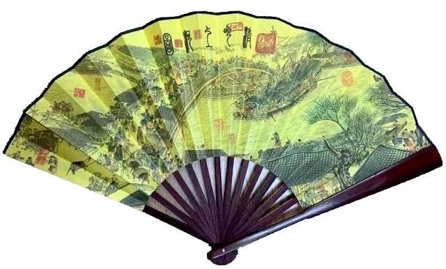 Wholesale Footwear Large Chinese Picture Wood Hand Fan