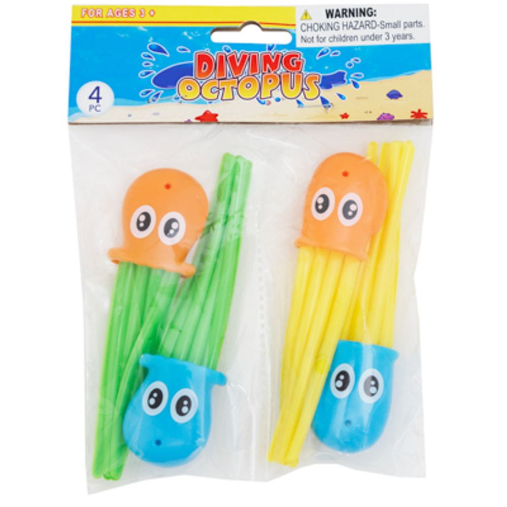 Wholesale Footwear Diving Octopus 4pc Pool Play Set 4.75in Pbh