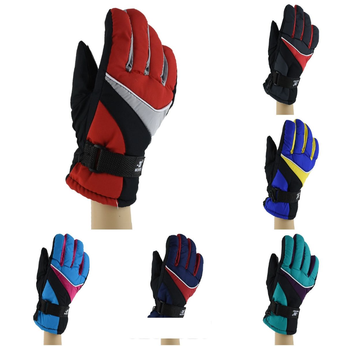 Wholesale Footwear Women's Ski Gloves Adjustable Strap