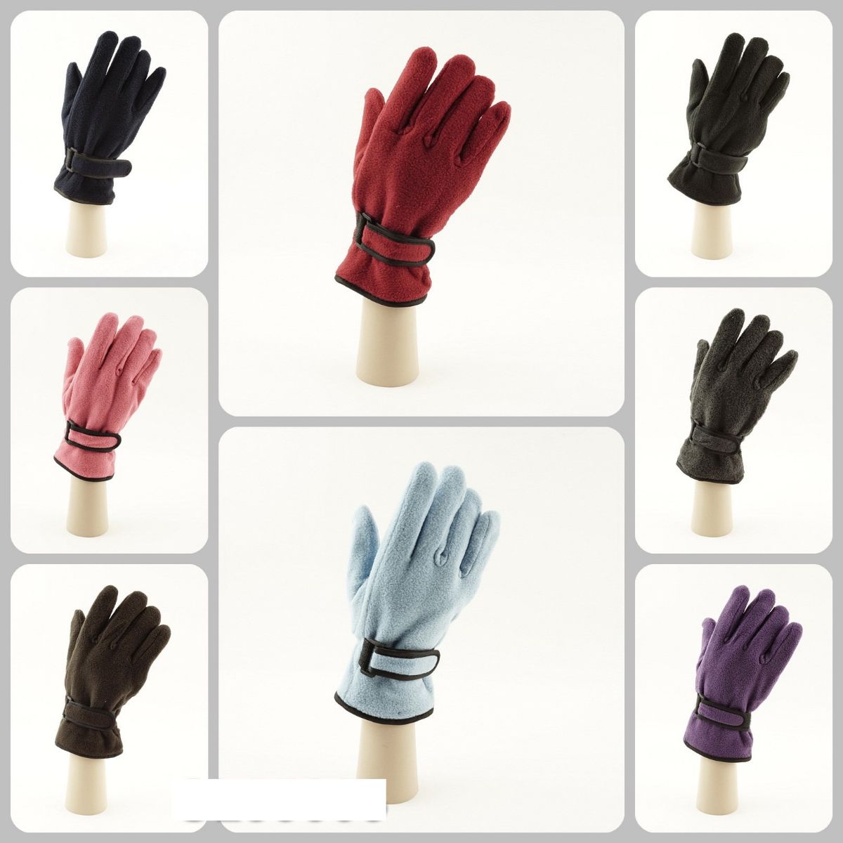 Wholesale Footwear Women's Fleece Gloves Adjustable Strap