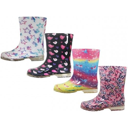 Wholesale Footwear Children's Super Soft Printed Rubber Rain Boots