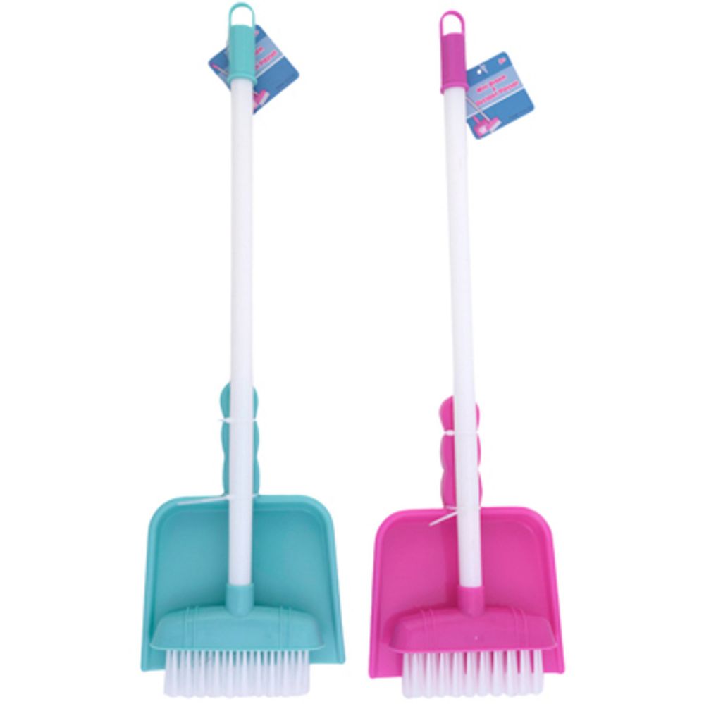 Wholesale Footwear Cleaning Playset Mini Broom/dustpan Pink Or Green W/htage 3+