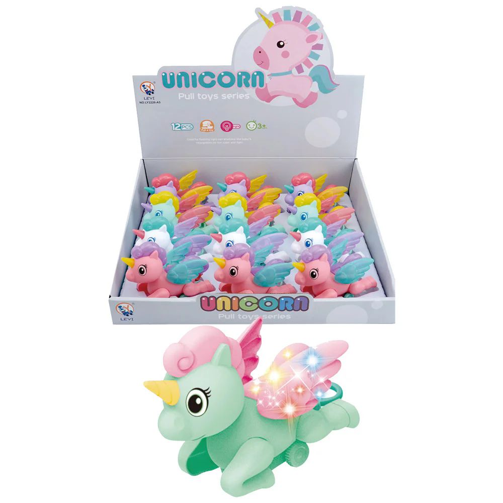 Wholesale Footwear Pull Back Led Unicorn Toy