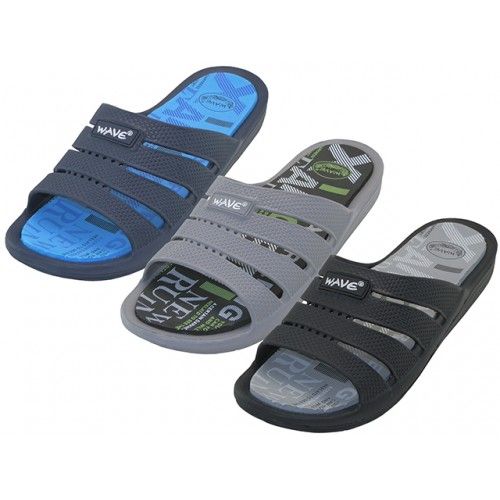 Wholesale Footwear Men's Wave Rubber Shower Slides Sandals