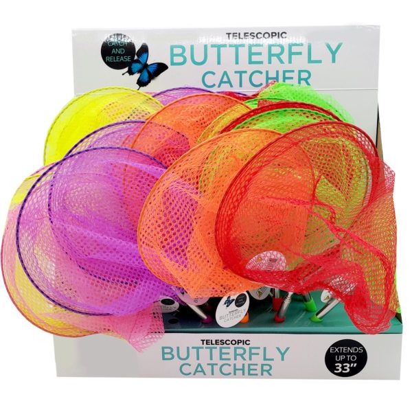 Wholesale Footwear 33" Telescopic Butterfly Net In Countertop Display -Asst. Colors