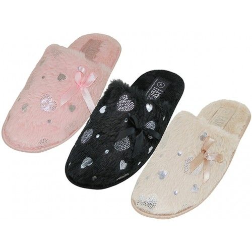 Wholesale Footwear Women's Close Toes House Slippers With Bow Top