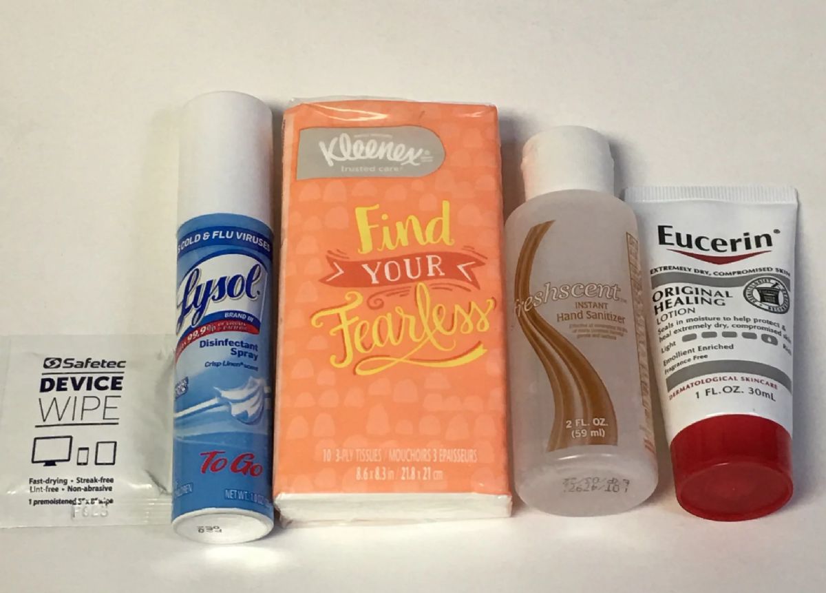 Wholesale Footwear COVID 19 - Go to Work Store Sanitizing & Disinfectant Care Kit with Lysol To Go, 5 items