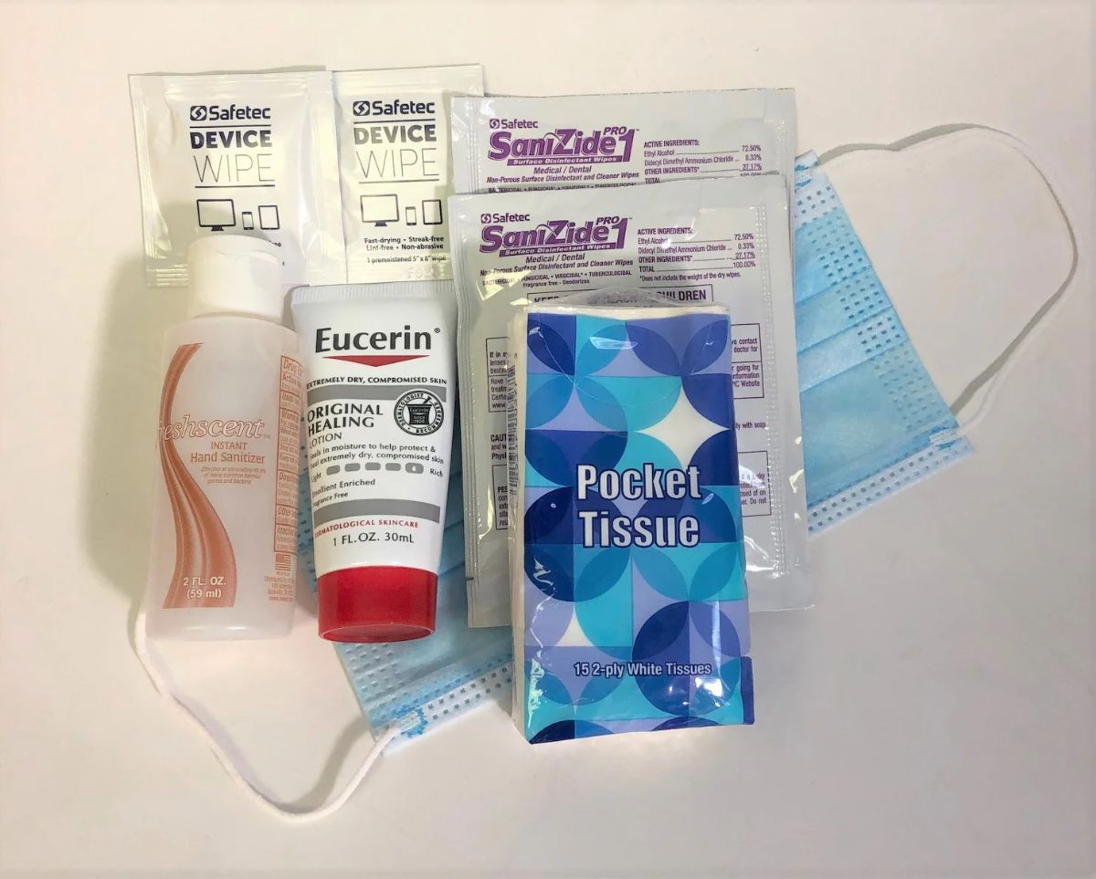 Wholesale Footwear COVID 19 - Go to Work Store Sanitizing & Disinfectant Care Kit with Sanizide Wipes, 6 items
