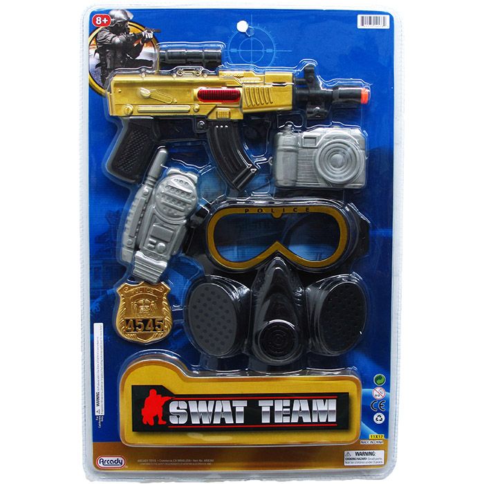 Wholesale Footwear 15" M16 Assault Toy Rifle Police Set On Blister Card