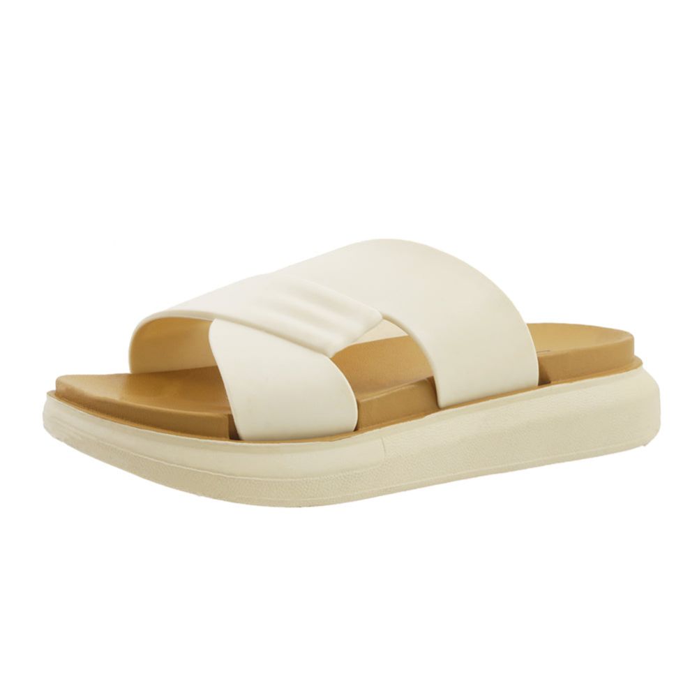 Wholesale Footwear Woman's Cross Band Sandal White