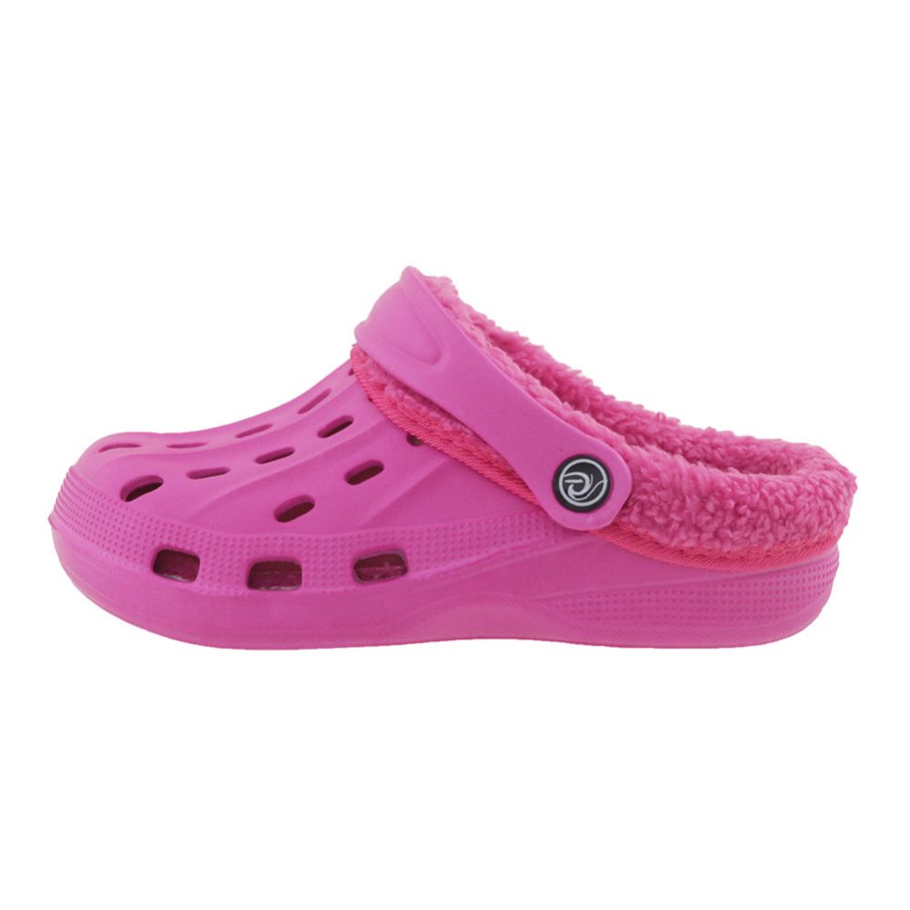 Wholesale Footwear Kids Fleece Lined Clogs Fuchsia