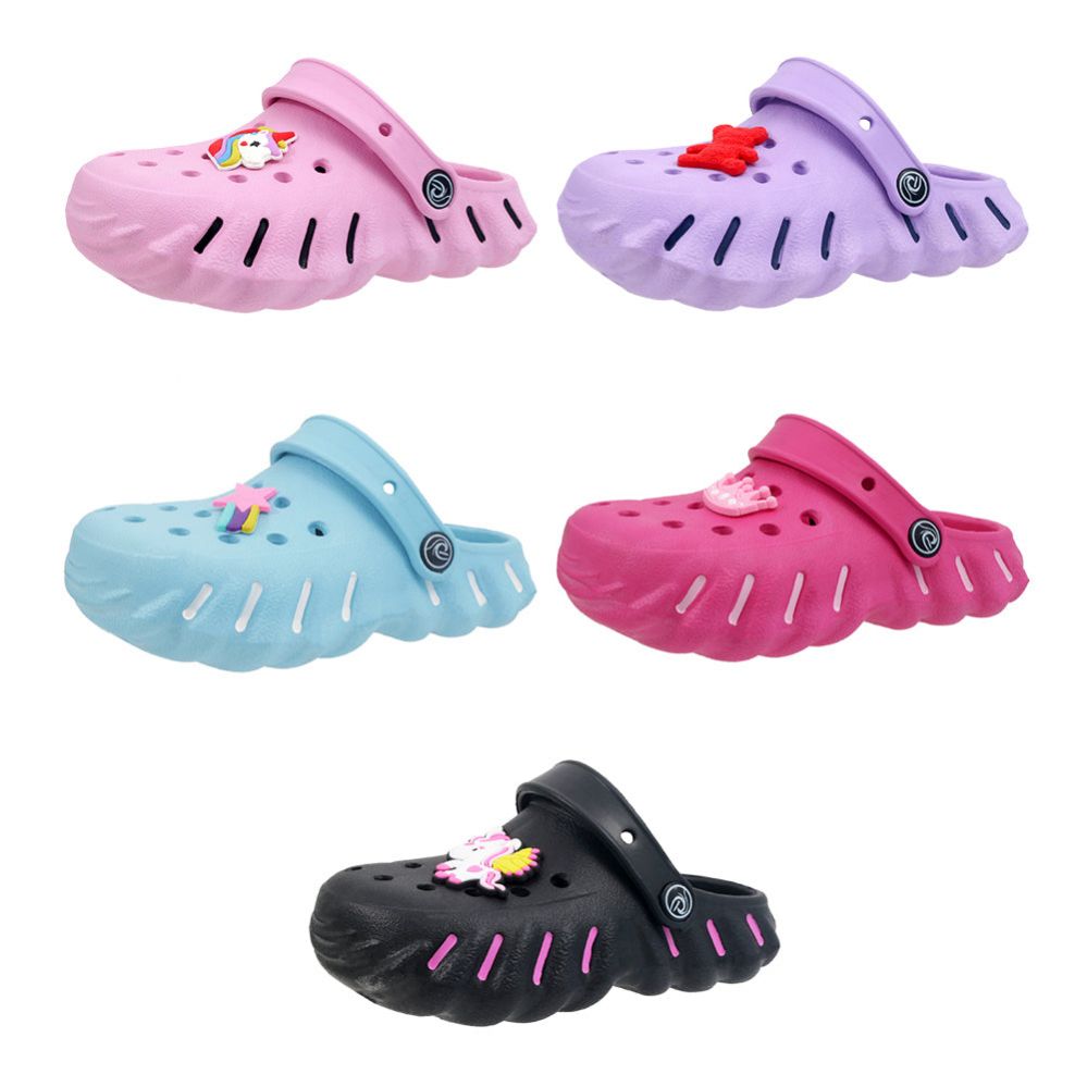 Wholesale Footwear Girl's Stripe Pin Clog Assorted