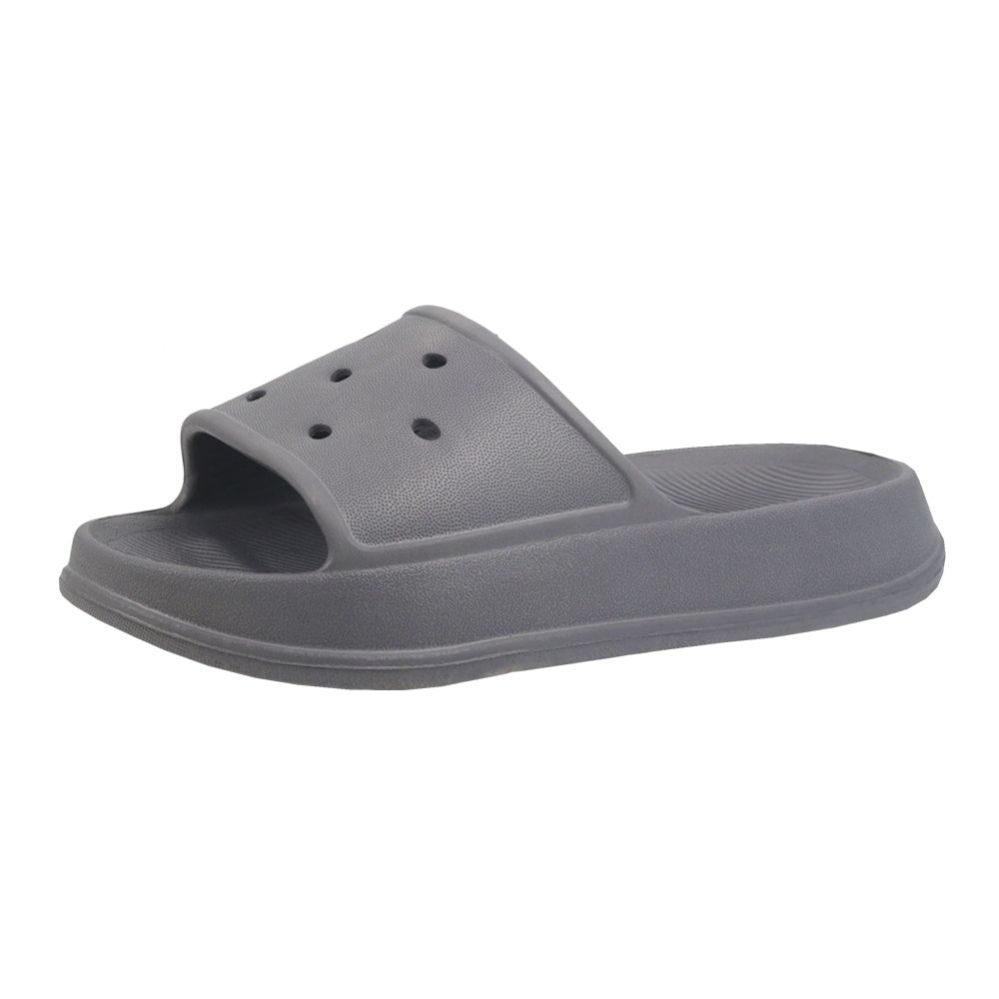 Wholesale Footwear Big Kid's Perforated Slide Gray