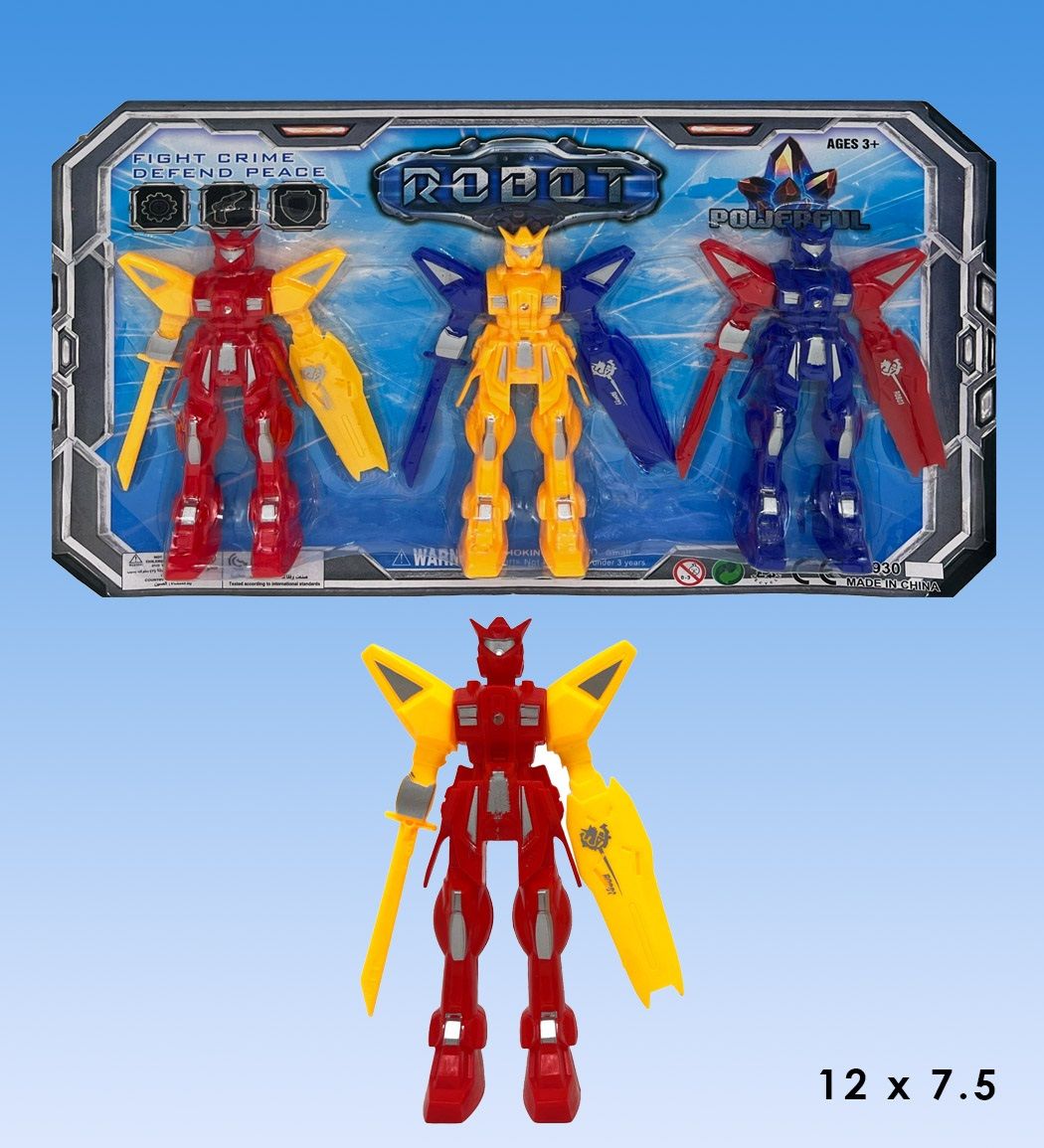 Wholesale Footwear 3pcs Robot With Light In Blister Card