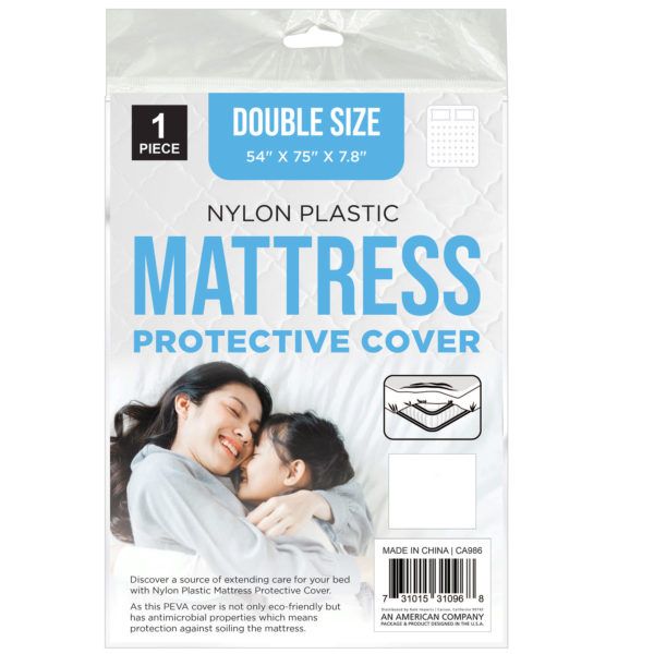 Wholesale Footwear Double Size Mattress Nylon Plastic Protective Cover 54" X 75" X 7.8"