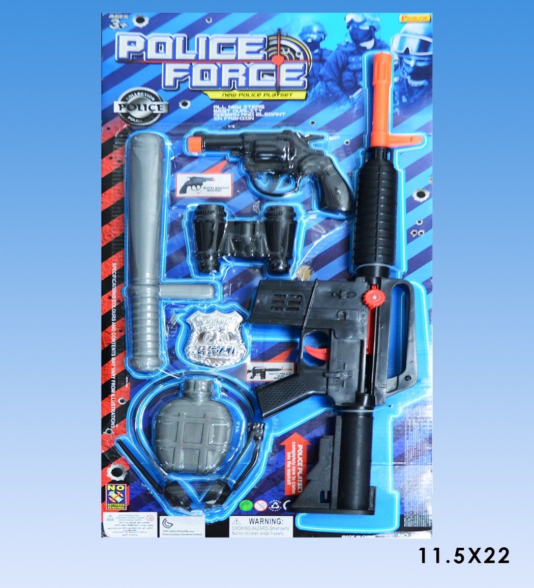 Wholesale Footwear Police Machine Gun Set In Blsiter Card
