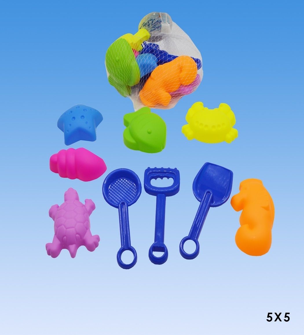 Wholesale Footwear Beach Toy Set 9 Pcs In Net