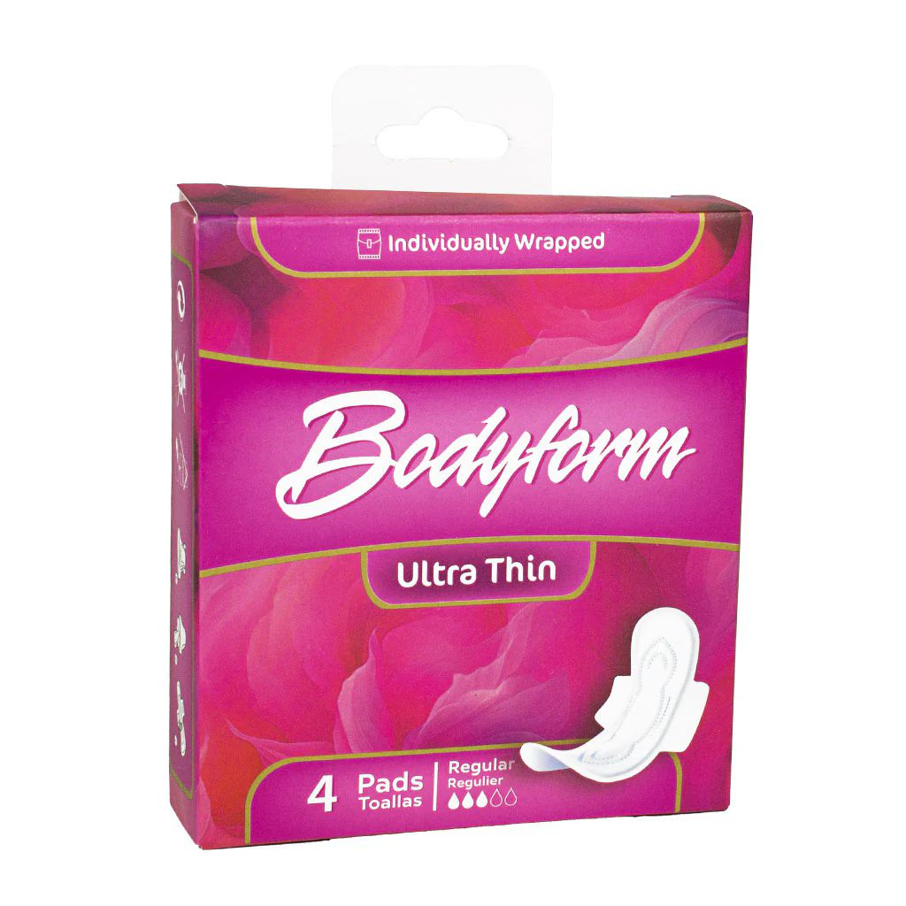 Wholesale Footwear Bodyform Ultra-Thin Individually Wrapped Sanitary pads 4 ct.