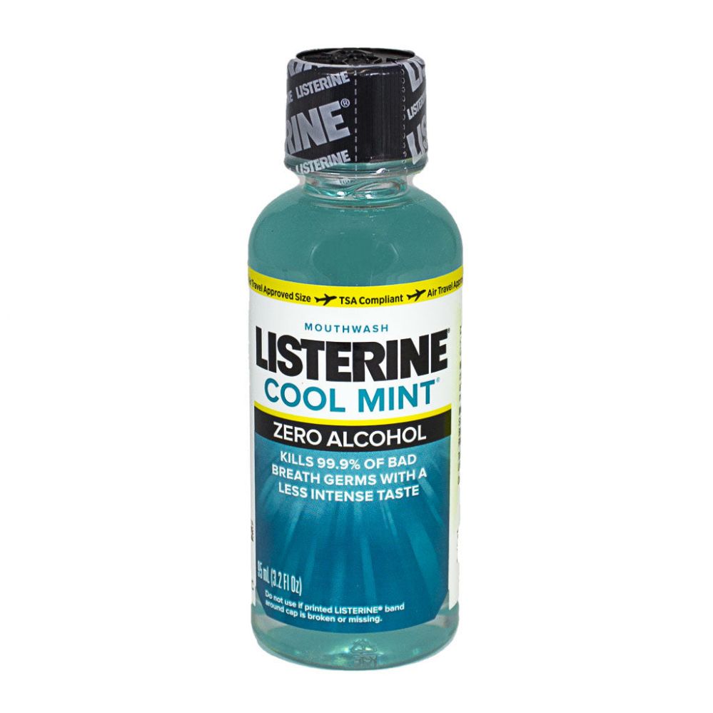 Wholesale Footwear Travel Size Listerine Zero Alcohol Clean Mint Mouthwash - 3.2 Oz.