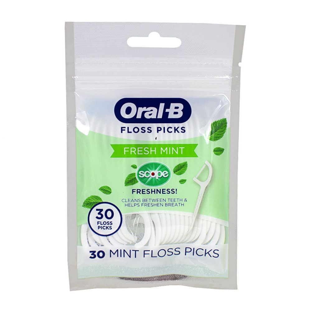 Wholesale Footwear OraL-B Burst Of Scope Floss Fresh Mint Picks - Pack Of 30
