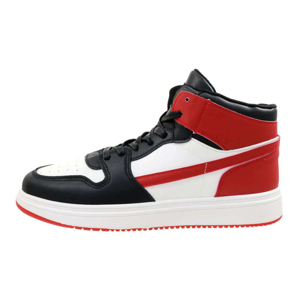 Wholesale Footwear Men's Hightop Sneakers Black&white&red