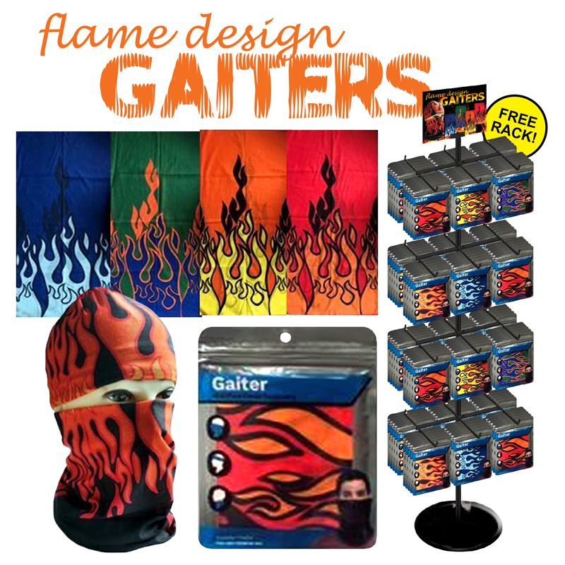 Wholesale Footwear 288pc Gaiters With Flame Design Display