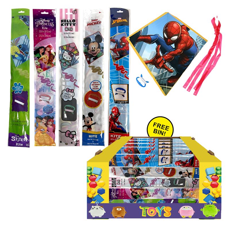 Wholesale Footwear 72 Pc Pdq Licensed Kites Assorted
