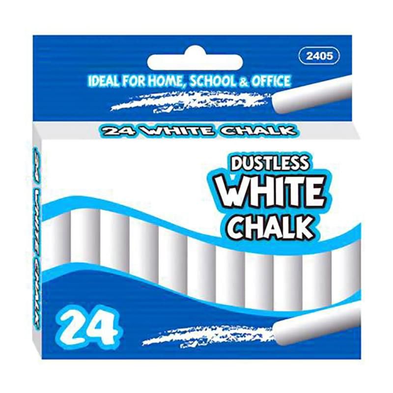 Wholesale Footwear White Dustless Chalk 24 Pack