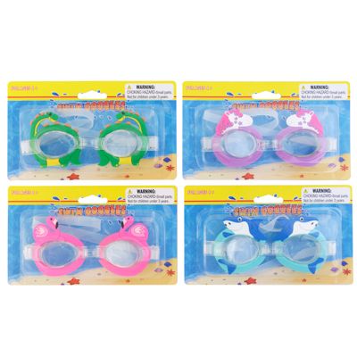 Wholesale Footwear Swim Goggles Animal Shape 4 Asst Child Size/ Blister