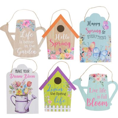 Wholesale Footwear Spring Wall Plaque 6 Asst Mdf Comply / Label