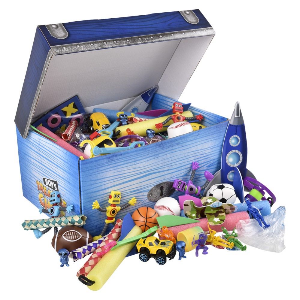 Wholesale Footwear Boy Treasure Chest Toy And Novelty Assortment (100pcs/box)