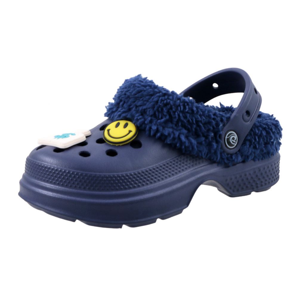 Wholesale Footwear Kid's Fleece Lined  Clogs Navy