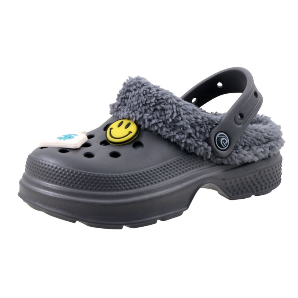 Wholesale Footwear Kid's Fleece Lined  Clogs Gray