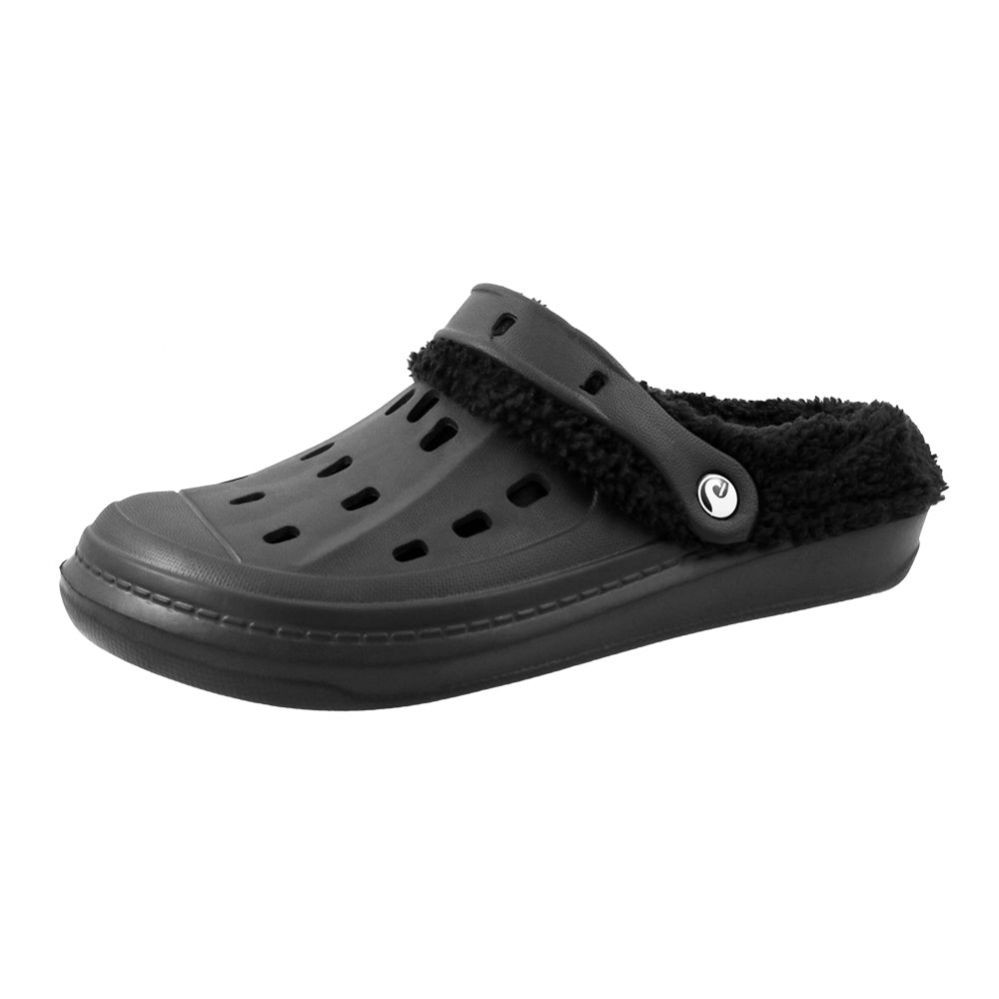 Wholesale Footwear Men's Fleece Lined Clogs Black