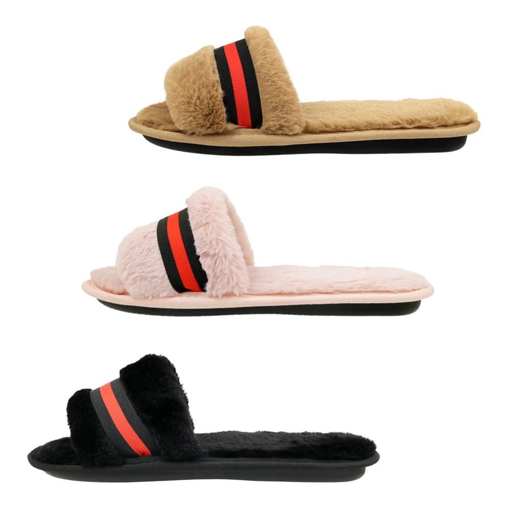 Wholesale Footwear Women's Striped Band Slipper Assorted