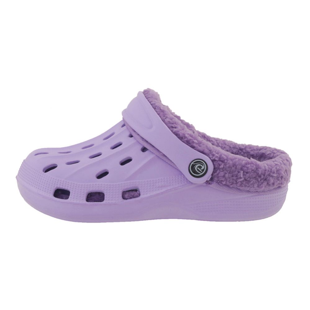 Wholesale Footwear Kids Fleece Lined Clogs Violet