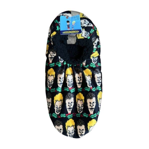 Wholesale Footwear Mens Xmas Beavis & Butthead Fuzzy Slippers In Assorted Sizes