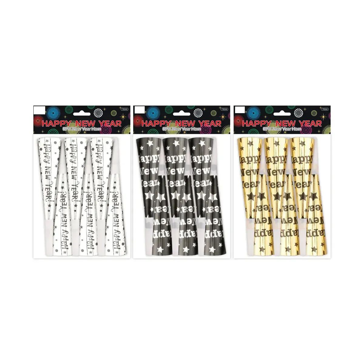 Wholesale Footwear New Year Party Horn 20cm 6pc Pack