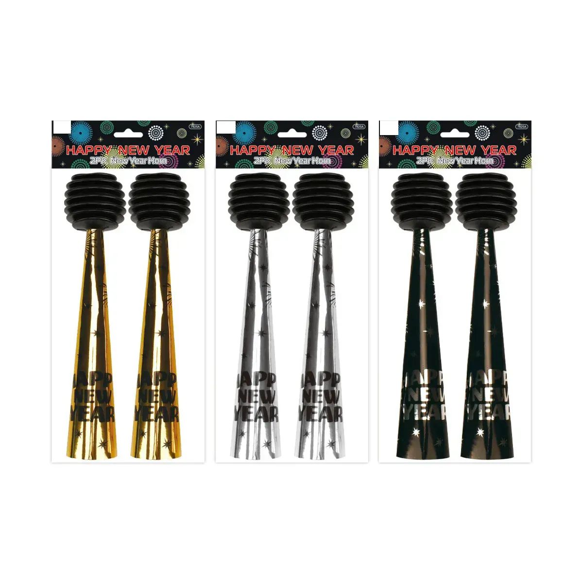 Wholesale Footwear New Year Party Horn 2pc Pack 10.6in
