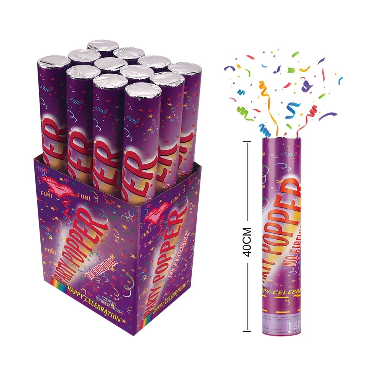 Wholesale Footwear Party Confetti Popper 40cm Purple