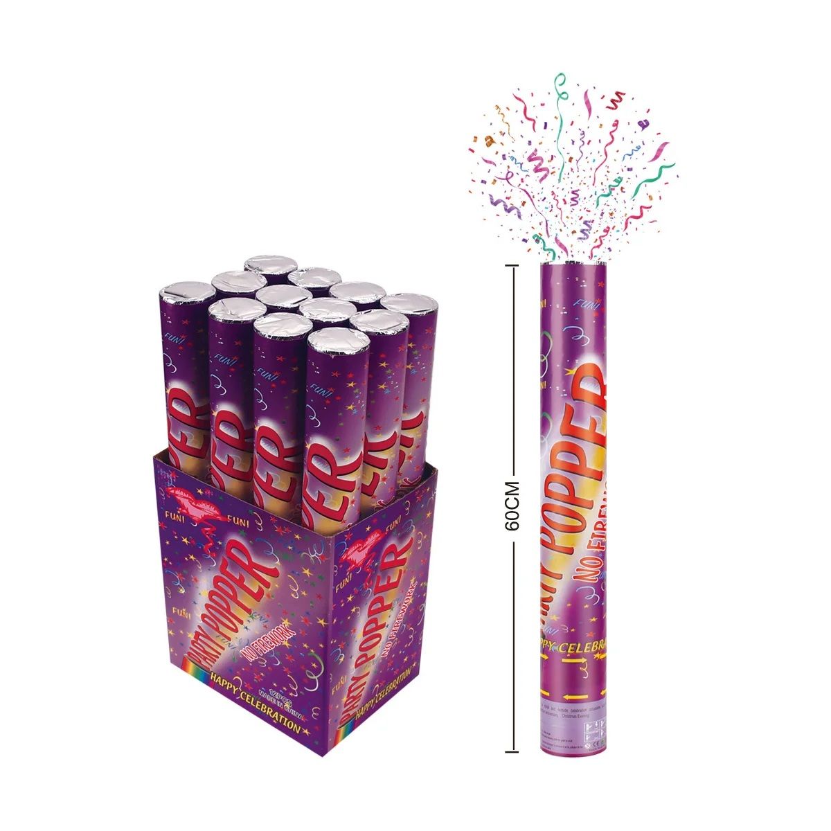 Wholesale Footwear Party Confetti Popper 60cm Purple