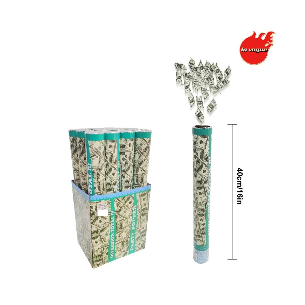 Wholesale Footwear Party Confetti Popper 40cm Dollar Design